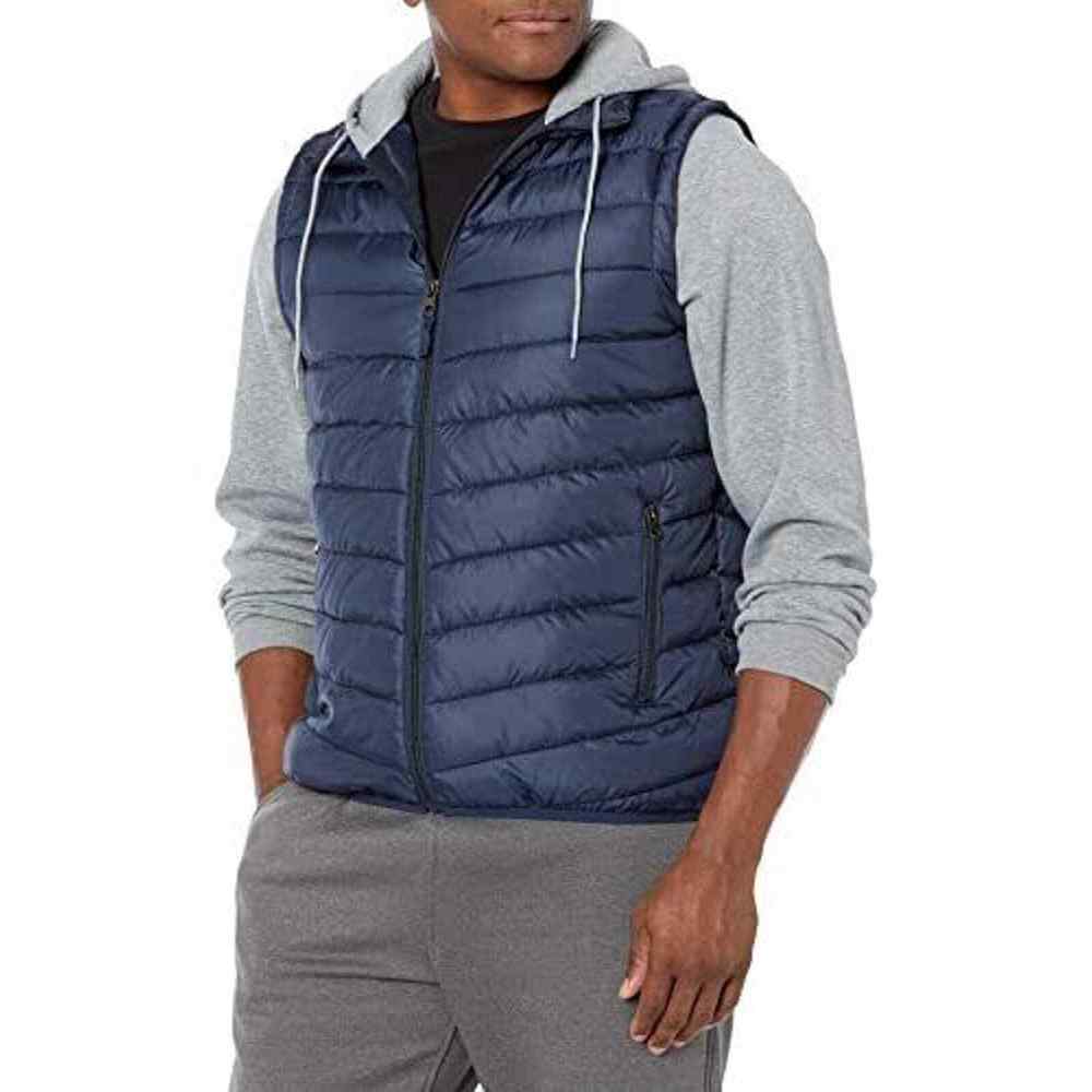 NWT-M Cherokee Unisex Outerwear Twofer Quilted Vest Color: Blue & Grey